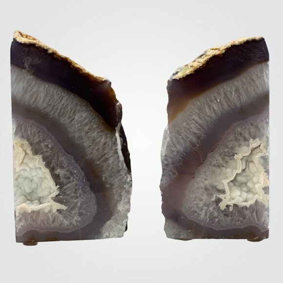 Crystal Bookends, Agate, Geode Center, Natural Home, Crystal Lover, 3+ lbs. (DH) - Picture 5 of 9